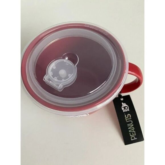 Peanuts Linus  & Blanket Thumb Sucking Soup Bowl Cup Mug Microwave Vented Lid - Picture 2 of 6
